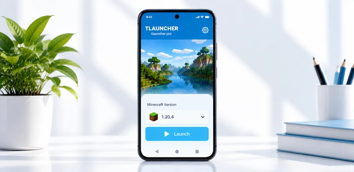 TLauncher Android Minecraft launcher on smartphone