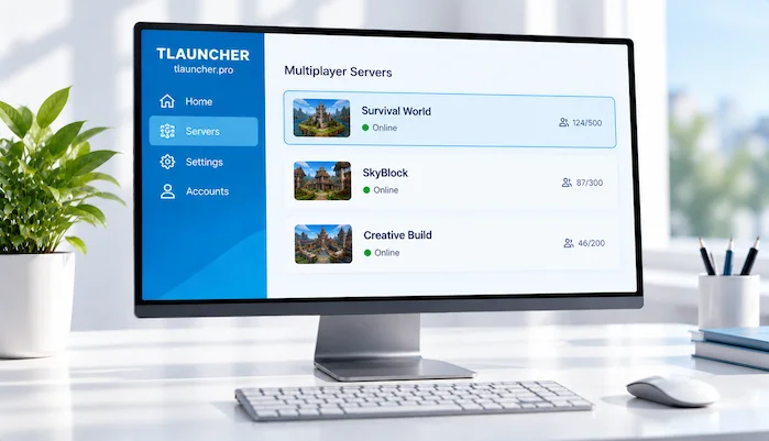 TLauncher Servers Minecraft multiplayer interface